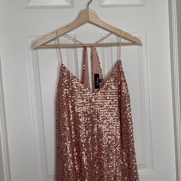 Lulu's Blush Sequin Strappy Dress Size Medium :) - Picture 6 of 8